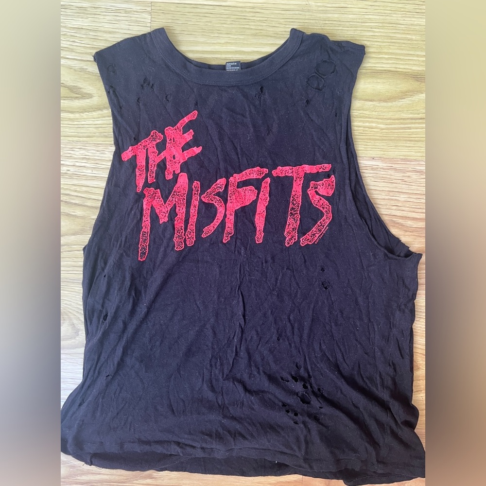Grunge Style sleeveless black shirt Women Medium